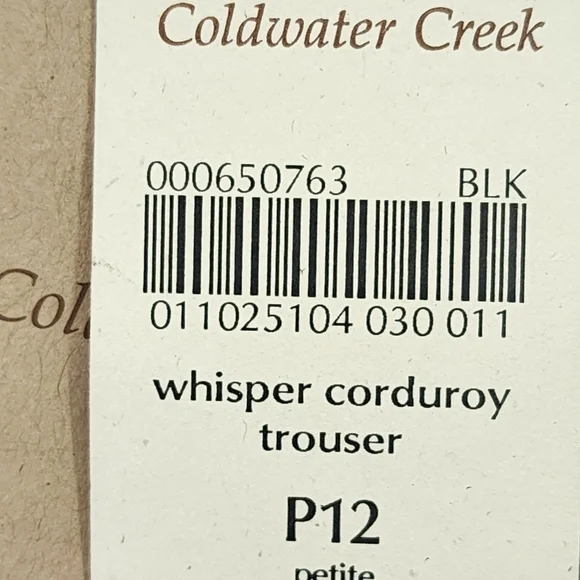 Coldwater Creek Women's Whisper Corduroy Bootcut Leg Natural Waist Trouser - 12P - Picture 10 of 10